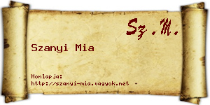 Szanyi Mia névjegykártya